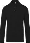 Férfi galléros hosszú ujjú jersey póló, Kariban KA264, Black-3XL