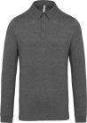 Férfi galléros hosszú ujjú jersey póló, Kariban KA264, Grey Heather-2XL