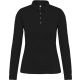 Női galléros hosszú ujjú jersey póló, Kariban KA265, Black-2XL