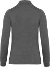 Női galléros hosszú ujjú jersey póló, Kariban KA265, Grey Heather-2XL