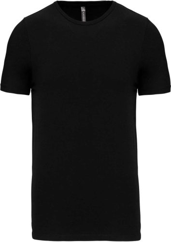 Férfi rövid ujjú környakas sztreccs póló, Kariban KA3012, Black-3XL