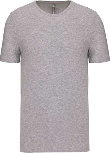 Férfi rövid ujjú környakas sztreccs póló, Kariban KA3012, Light Grey Heather-3XL