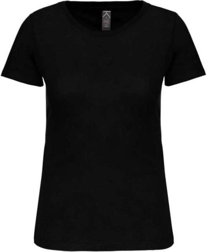 Női organikus kereknyakú rövid ujjú póló, Kariban KA3026IC, Black-2XL