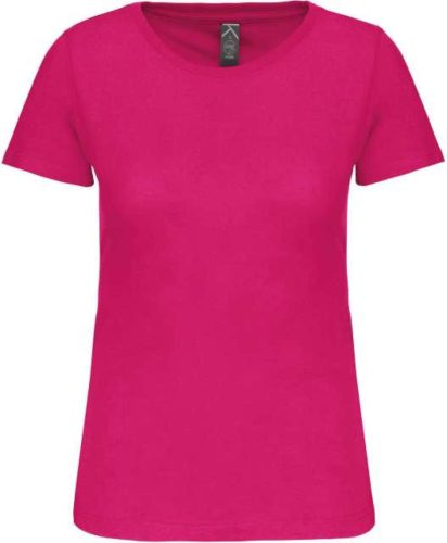 Női organikus kereknyakú rövid ujjú póló, Kariban KA3026IC, Fuchsia-2XL