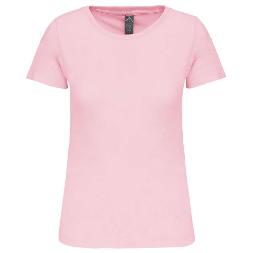 Női organikus kereknyakú rövid ujjú póló, Kariban KA3026IC, Pale Pink-2XL