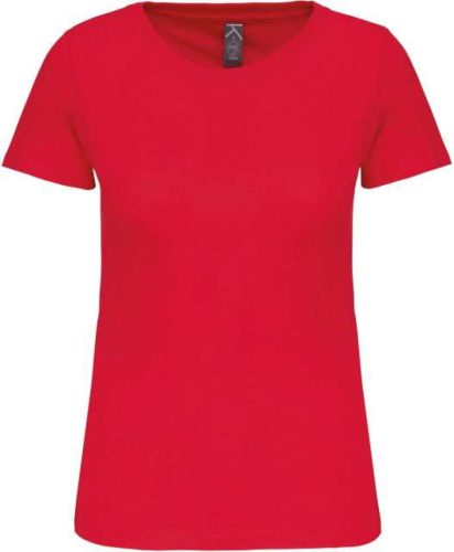 Női organikus kereknyakú rövid ujjú póló, Kariban KA3026IC, Red-2XL