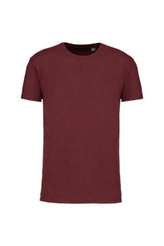 Uniszex  körkötött organikus póló rövid ujjú, Kariban KA3032IC, Wine Heather-2XL