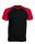 Férfi raglán ujjú kétszínű baseball póló, Kariban KA330, Black/Red-2XL