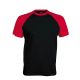 Férfi raglán ujjú kétszínű baseball póló, Kariban KA330, Black/Red-2XL