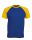 Férfi raglán ujjú kétszínű baseball póló, Kariban KA330, Royal Blue/Yellow-2XL