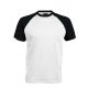 Férfi raglán ujjú kétszínű baseball póló, Kariban KA330, White/Black-3XL