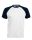 Férfi raglán ujjú kétszínű baseball póló, Kariban KA330, White/Navy-2XL