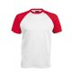 Férfi raglán ujjú kétszínű baseball póló, Kariban KA330, White/Red-3XL