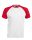 Férfi raglán ujjú kétszínű baseball póló, Kariban KA330, White/Red-L