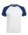 Férfi raglán ujjú kétszínű baseball póló, Kariban KA330, White/Royal Blue-S