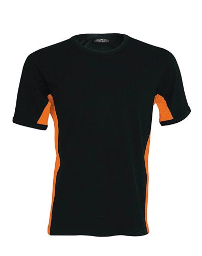 Férfi rövid ujjú - TIGER - kétszínű póló, Kariban KA340, Black/Orange-3XL