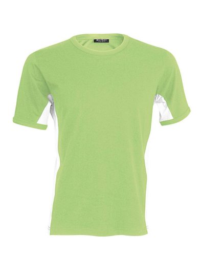 Férfi rövid ujjú - TIGER - kétszínű póló, Kariban KA340, Lime/White-2XL