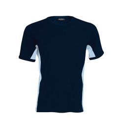   Férfi rövid ujjú - TIGER - kétszínű póló, Kariban KA340, Navy/Sky Blue-2XL