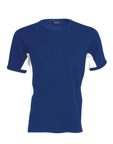 Férfi rövid ujjú - TIGER - kétszínű póló, Kariban KA340, Royal Blue/White-2XL