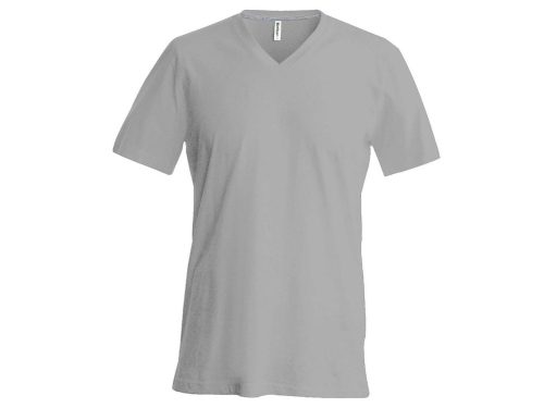 Férfi oldalvarrott V-nyakú rövid ujjó póló, Kariban KA357, Oxford Grey-3XL