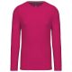 Férfi kereknyakú hosszú ujjú pamut póló, Kariban KA359, Fuchsia-2XL