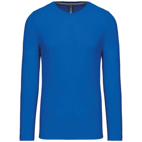 Férfi kereknyakú hosszú ujjú pamut póló, Kariban KA359, Light Royal Blue-S