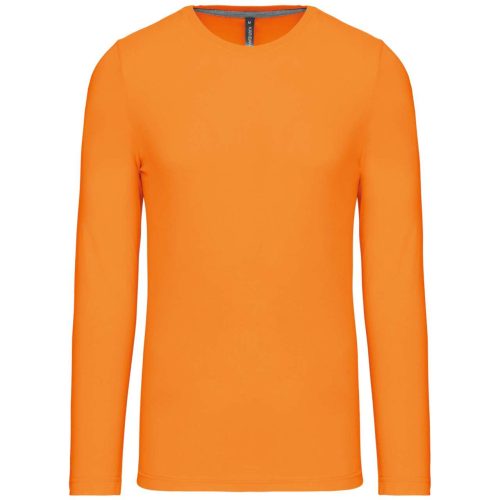 Férfi kereknyakú hosszú ujjú pamut póló, Kariban KA359, Orange-2XL