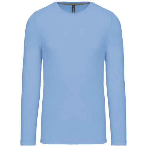 Férfi kereknyakú hosszú ujjú pamut póló, Kariban KA359, Sky Blue-2XL