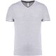 Férfi V-nyakú piké póló, kontrasztos szélekkel, Kariban KA374, Oxford Grey/Navy/White-2XL