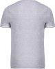 Férfi V-nyakú piké póló, kontrasztos szélekkel, Kariban KA374, Oxford Grey/Navy/White-2XL