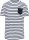 Férfi tengerész csíkos rövid ujjú póló mellzsebbel, Kariban KA378, Striped White/Navy-XL