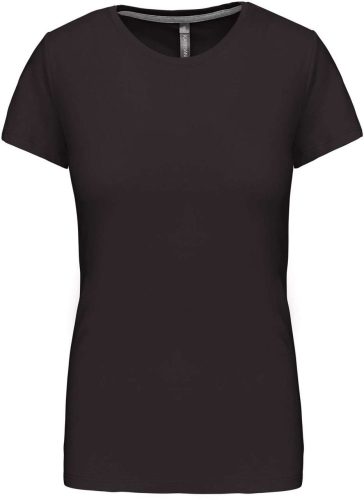 Női rövid ujjú környakas pamut póló, Kariban KA380, Dark Grey-2XL