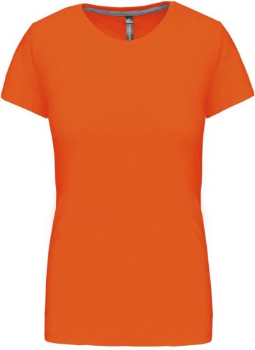 Női rövid ujjú környakas pamut póló, Kariban KA380, Orange-2XL