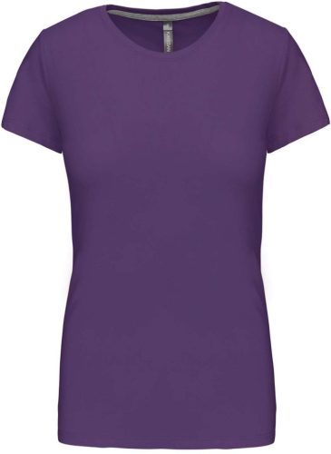 Női rövid ujjú környakas pamut póló, Kariban KA380, Purple-2XL