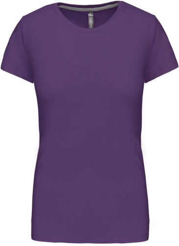 Női rövid ujjú környakas pamut póló, Kariban KA380, Purple-XL