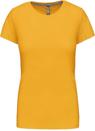 Női rövid ujjú környakas pamut póló, Kariban KA380, Yellow-3XL