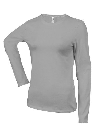 Női hosszú ujjú kereknyakú póló, Kariban KA383, Oxford Grey-2XL