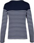 Női hosszú ujjú, csíkos pamut póló, Kariban KA386, Striped Navy/White-L