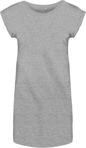 Női hosszú pólóruha, rövid ujjú, Kariban KA388, Light Grey Heather-L/XL