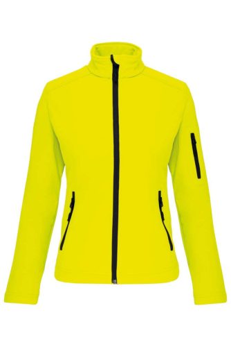 Női 3 rétegű softshell dzseki, Kariban KA400, Fluorescent Yellow-S