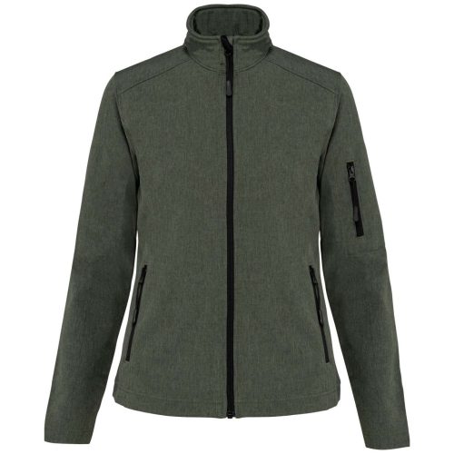 Női 3 rétegű softshell dzseki, Kariban KA400, Marl Green-2XL