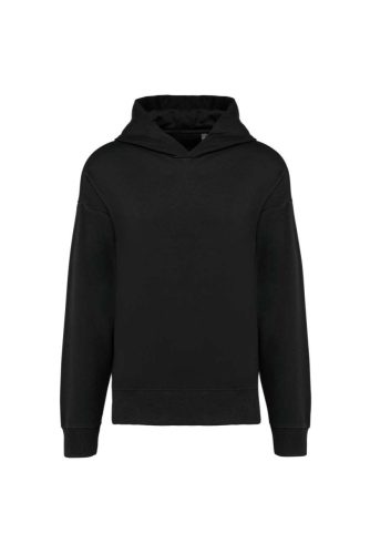 Uniszex  laza szabású kapucnis pulóver, Kariban KA4018, Black-2XL