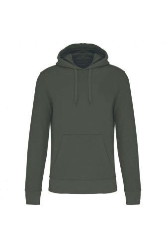 Férfi organikus kapucnis pulóver, Kariban KA4027, Dark Khaki-3XL