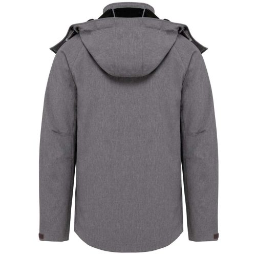 Férfi kapucnis softshell dzseki, Kariban KA413, Marl Grey-4XL