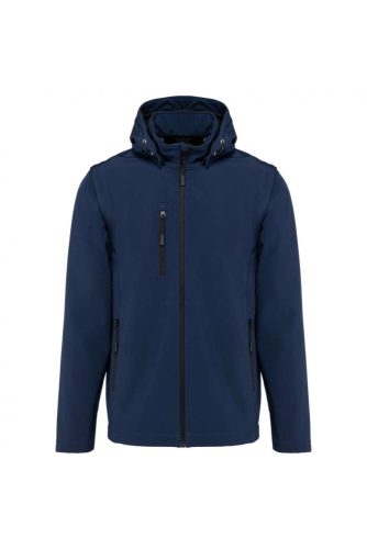 Uniszex  levehető ujjú kapucnis softshell dzseki, Kariban KA422, Navy-2XL