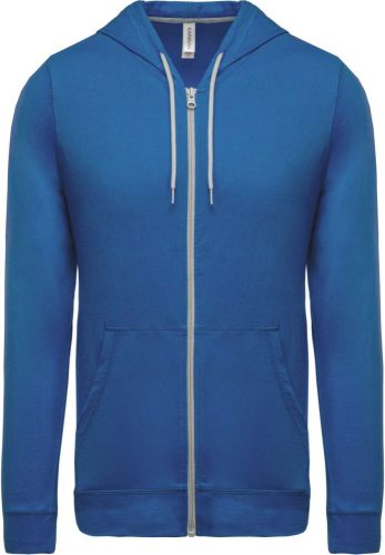 Uniszex  könnyű vékony kapucnis cipzáras pulóver (póló), Kariban KA438, Light Royal Blue-2XL