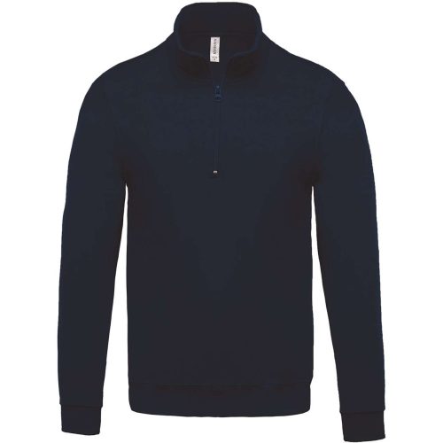 Férfi 1/4 cipzáros galléros pulóver, Kariban KA478, Navy-2XL