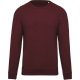 Férfi organikus környakas raglános pulóver, Kariban KA480, Wine Heather-2XL