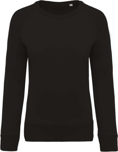 Női raglános organikus környakas pulóver, Kariban KA481, Black-2XL