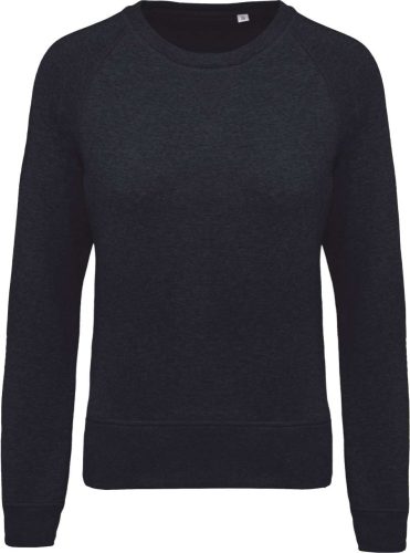 Női raglános organikus környakas pulóver, Kariban KA481, French Navy Heather-2XL